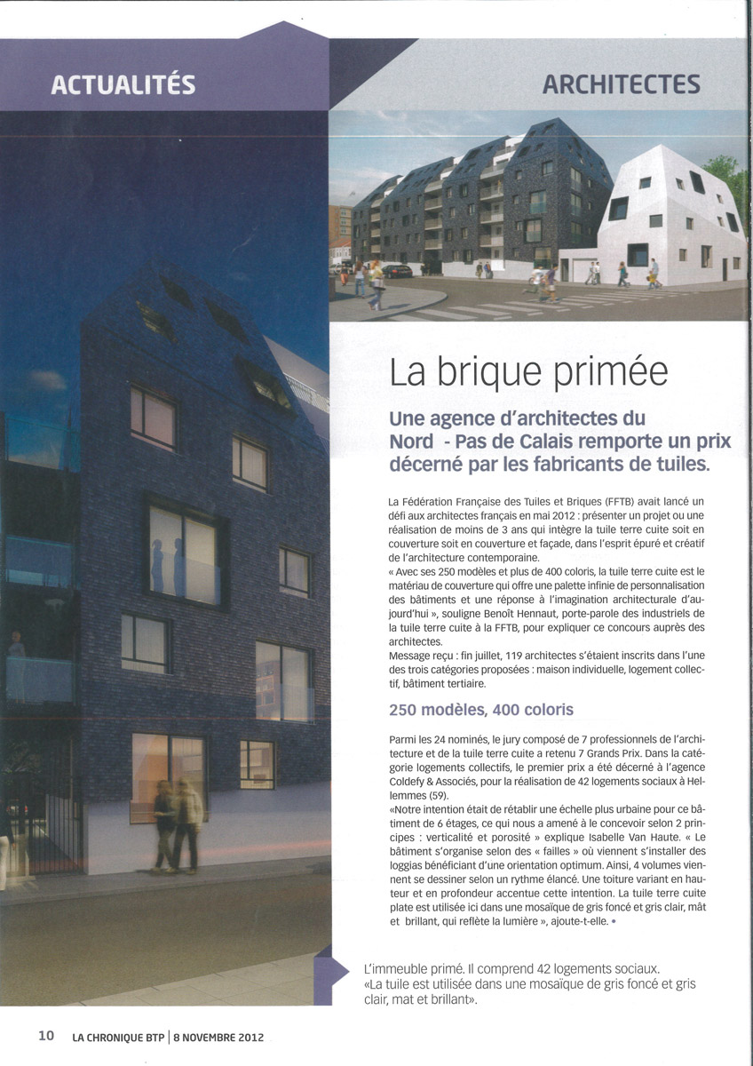 La Chronique du BTP - La brique primée